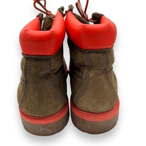 Timberland Junior 6 Inch Premium Waterproof Boots, Brown Nubuck/Salmon, Size 5.5 - Picture 6 of 8